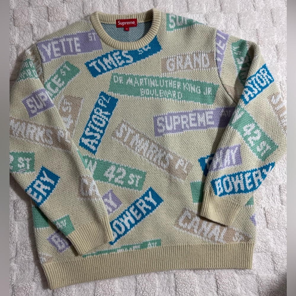 Supreme 2021 Street Signs Pullover - Yellow Sweater